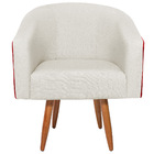 Poltrona Luiza Pés Palito Factor Vermelho E Linho - Amarena M