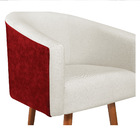 Poltrona Luiza Pés Palito Factor Vermelho E Linho - Doce Sonh