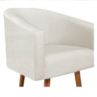 Poltrona Luiza Pés Palito Mel Linho Bege - Amarena Móveis