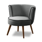 Poltrona Luna - Cinza Claro Com Preto