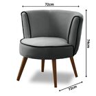 Poltrona Luna - Cinza Claro Com Preto