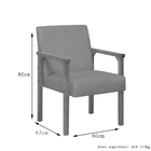 Poltrona Lunna  Braço Madeira Suede Tiffany