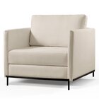 Poltrona Luxo Madeira Maciça Eucalipto Ravi Off White