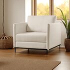 Poltrona Luxo Madeira Maciça Eucalipto Ravi Off White