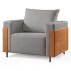 Poltrona Luxo Madeira Maciça Heitor Cinza