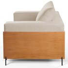 Poltrona Luxo Metal Madeira Maciça Heitor Bege Claro