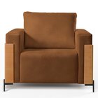 Poltrona Luxo Metal Madeira Maciça Heitor Caramelo