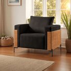 Poltrona Luxo Metal Madeira Maciça Heitor Preto