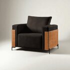 Poltrona Luxo Metal Madeira Maciça Heitor Preto