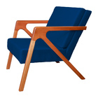 Poltrona Luxo Monalisa Suede Cores - Ds Estofados - Azul Mari