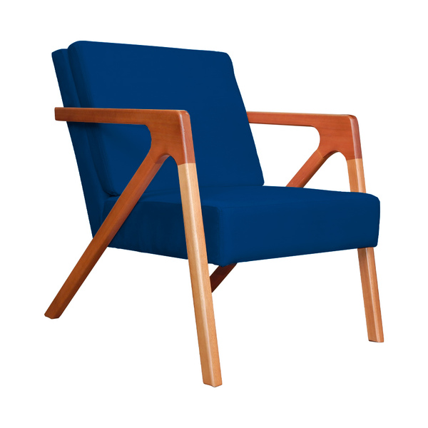 Poltrona Luxo Monalisa Suede Cores - Ds Estofados - Azul Mari