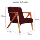 Poltrona Luxo Monalisa Suede Cores - Ds Estofados - Bordô