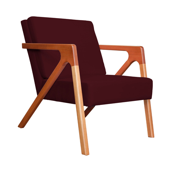 Poltrona Luxo Monalisa Suede Cores - Ds Estofados - Bordô