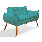 Poltrona Luxo Namoradeira Sala Quarto - Balaqui Decor Azul Tu