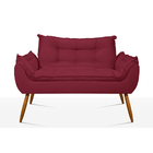 Poltrona Luxo Namoradeira Sala Quarto - Balaqui Decor Marsala