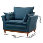 Poltrona Luxury Decorativa Veludo Azul