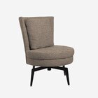 Poltrona Lynn Giratória - Tecido Linho Safira Marrom