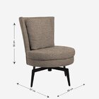 Poltrona Lynn Giratória - Tecido Linho Safira Marrom