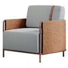 Poltrona M01 Cobre/linho Cinza 3960 - Mais Decor