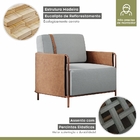 Poltrona M01 Mais Decor Cobre-linho Cinza