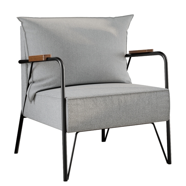 Poltrona M02 Mais Decor Preto-linho Cinza