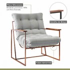 Poltrona M03 Cobre/linho Cinza 3962 - Mais Decor