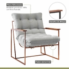 Poltrona M03 Cobre/linho Cinza 3962 - Mais Decor
