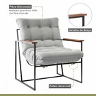 Poltrona M03 Preto/linho Cinza 3962 - Mais Decor