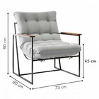 Poltrona M03 Preto/linho Cinza 3962 - Mais Decor