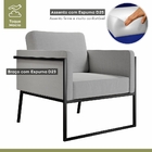 Poltrona M04 Mais Decor Preto-linho Cinza