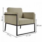 Poltrona M04 Preto/linho Bege 3963 - Mais Decor