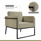 Poltrona M04 Preto/linho Bege 3963 - Mais Decor