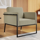 Poltrona M04 Preto/linho Bege 3963 - Mais Decor