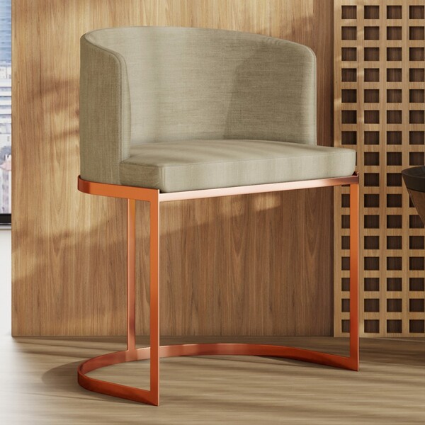 Poltrona M05 Cobre/linho Bege 3964 - Mais Decor