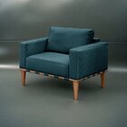 Poltrona Madeira Maciça Bella Luxo Azul