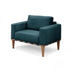 Poltrona Madeira Maciça Bella Luxo Azul