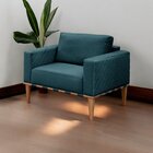 Poltrona Madeira Maciça Bella Luxo Azul