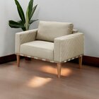 Poltrona Madeira Maciça Bella Luxo Bege