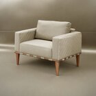 Poltrona Madeira Maciça Bella Luxo Bege