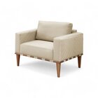 Poltrona Madeira Maciça Bella Luxo Bege Claro