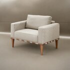 Poltrona Madeira Maciça Bella Luxo Bege Claro