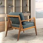 Poltrona Madeira Maciça Giulia Luxo Azul