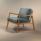 Poltrona Madeira Maciça Giulia Luxo Azul