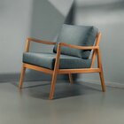 Poltrona Madeira Maciça Giulia Luxo Azul