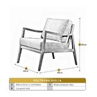 Poltrona Madeira Maciça Giulia Luxo Azul