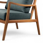 Poltrona Madeira Maciça Giulia Luxo Azul