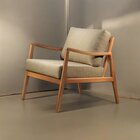 Poltrona Madeira Maciça Giulia Luxo Bege