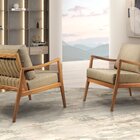 Poltrona Madeira Maciça Giulia Luxo Bege