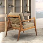 Poltrona Madeira Maciça Giulia Luxo Bege