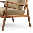 Poltrona Madeira Maciça Giulia Luxo Bege